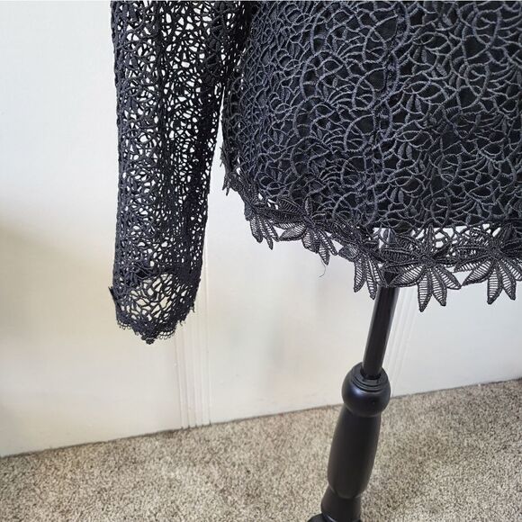 WHY DRESS Black Lace Top With Flowers - Picture 11 of 14